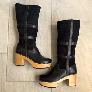 Swedish Hasbeens platform clog boots